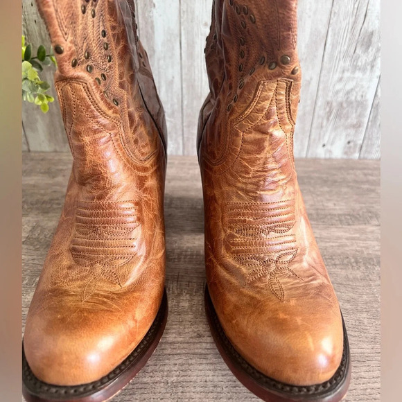 Dan Post Cowboy Cowgirl Leather Boots Size 6 - Picture 3 of 7